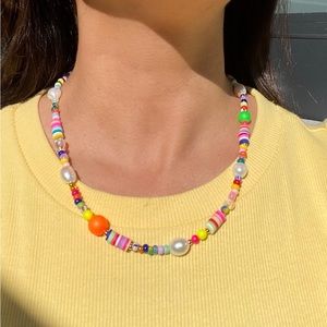 Y2K Necklace ~ Natural freshwater pearl beaded necklace